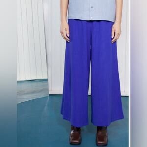 COS Blue Wide Leg Pull On Pants Size 8